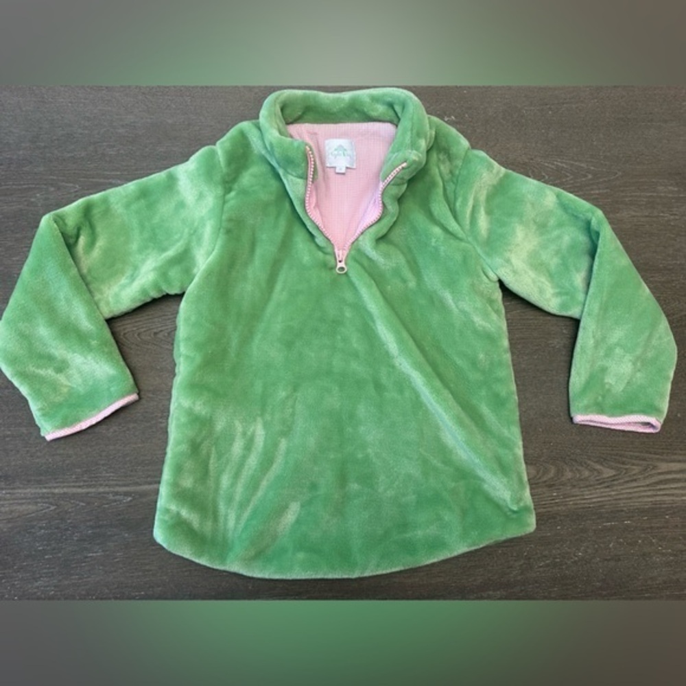 EYELET & IVY LIME GREEN AND PINK PREPPY QUARTER ZIP - Size 10 SKU:460